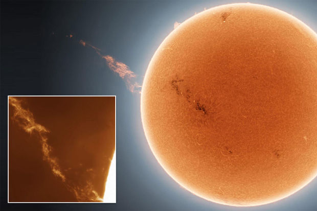 Günəşdən 1,5 milyon kilometr uzunluğunda nəhəng odlu şleyf atıldı