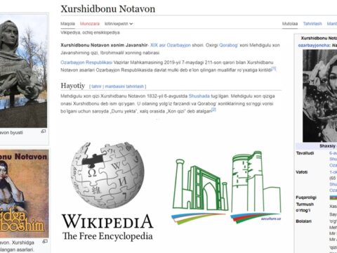 “Wikipediya”da Xurşidbanu Natəvan haqqında özbək dilində bölmə istifadəyə verilib
