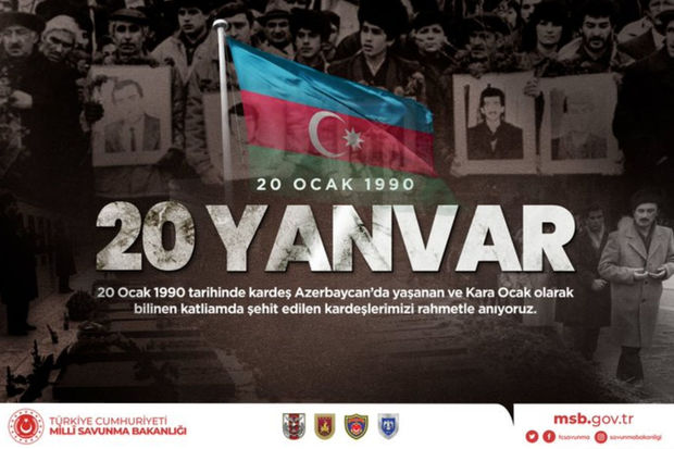 Türkiyə MN 20 Yanvar faciəsi ilə bağlı paylaşım etdi: “Unutmadıq, unutmayacağıq” Türkiyə MN 20 Yanvar faciəsi ilə bağlı paylaşım etdi: “Unutmadıq, unutmayacağıq”