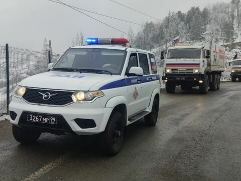 Rusiya hərbçilərinin daha 24 maşını Xankəndidən Ermənistana getdi