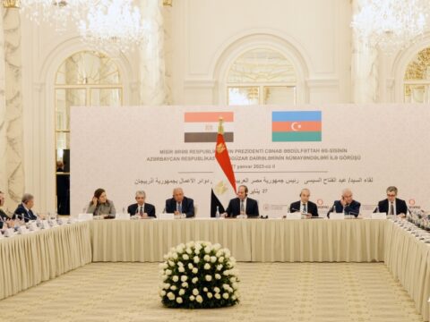 Misir Prezidenti Bakıda iş adamları ilə görüşdü