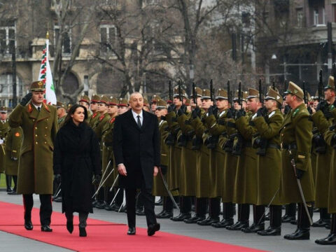 Budapeştdə Prezident İlham Əliyevin rəsmi qarşılanma mərasimi oldu