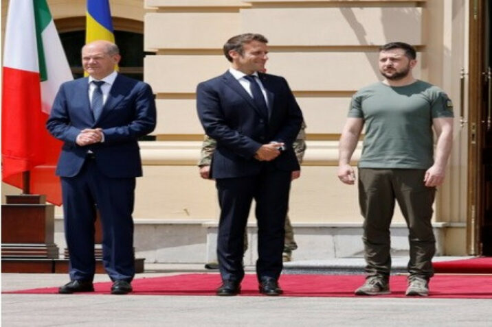 Şolts Parisdə Makron və Zelenski ilə görüşəcək