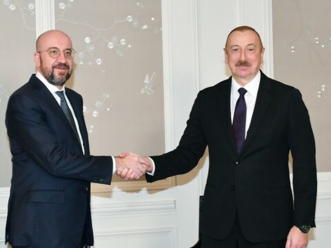 Prezident İlham Əliyevin Münxendə Avropa İttifaqı Şurasının Prezidenti ilə görüşü olub