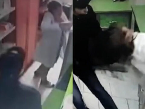 Göygöldə kişi qadın əczaçıya hücum etdi – ANBAAN VİDEO