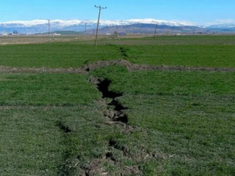 Türkiyədə dəhşətli zəlzələdən sonra əkin sahələrində çatlar, yarıqlar əmələ gəlib