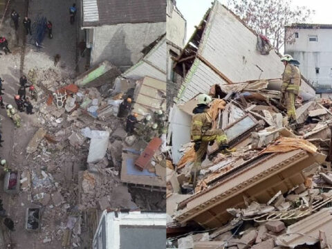 İstanbulda üçmərtəbəli bina çökdü – VİDEO