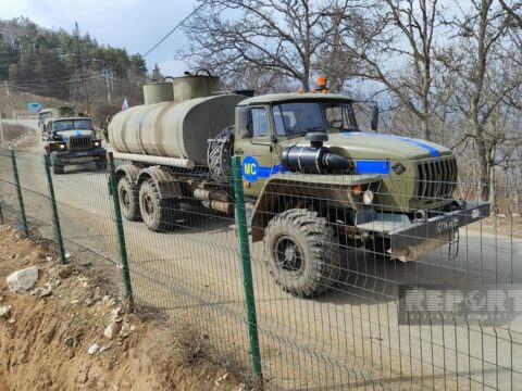 Xankəndi-Laçın yolunda Rusiya sülhməramlılarına məxsus 61 avtomobil keçib