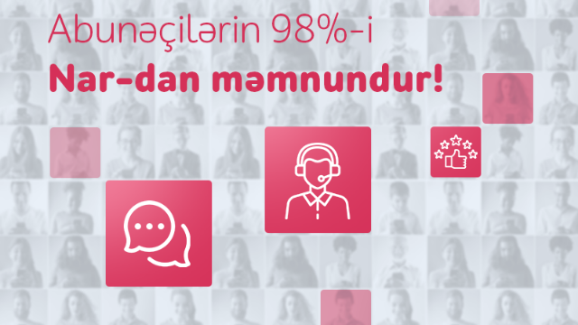 “Nar” abunəçilərinin 98%-i müştəri xidmətlərindən məmnun qalıb “Nar” abunəçilərinin 98%-i müştəri xidmətlərindən məmnun qalıb