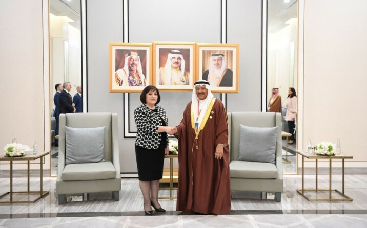 Sahibə Qafarova bəhreynli həmkarı ilə görüşüb Sahibə Qafarova bəhreynli həmkarı ilə görüşüb