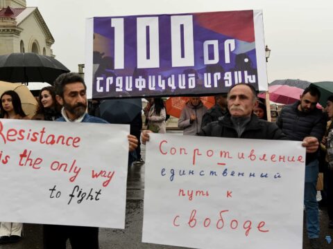 Daşnaklar Xankəndində Azərbaycan dövlətçiliyi əleyhinə növbəti mitinq keçirdi…-FOTOLAR