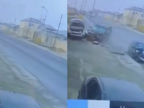Bakıda idarəetməni itirən “Toyota Prius” qəza törətdi