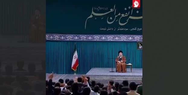 Xameneyinin bəsic tələbələrlə görüşündə ÇAXNAŞMA