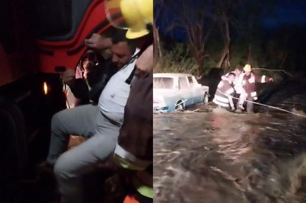 Cəbrayılda sel zamanı avtomobildə köməksiz qalan əcnəbi xilas edilib