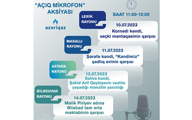 “Açıq mikrofon” daha 4 rayonda təşkil olunacaq