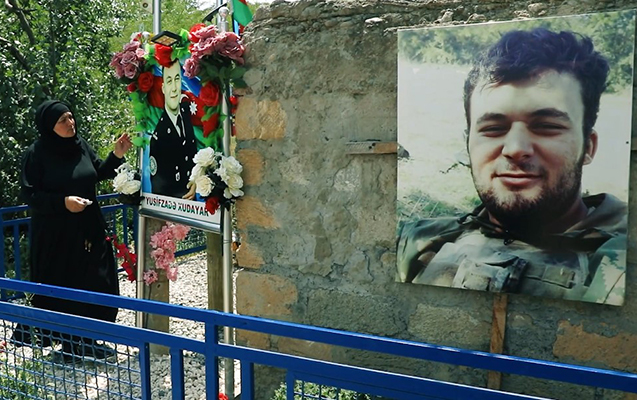 Xudayarın anası oğlunun şəhid olduğu yerdə