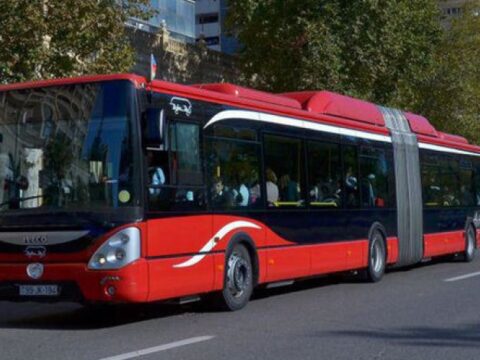 Bakıda ilk elektrik mühərrikli avtobus xəttə buraxılıb