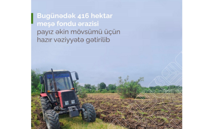 Bu günədək 416 hektar meşə fondu ərazisi payız əkini üçün hazırlanıb Bu günədək 416 hektar meşə fondu ərazisi payız əkini üçün hazırlanıb