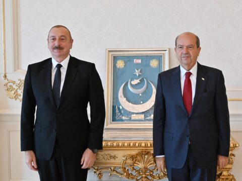 İlham Əliyev Şimali Kiprin Prezidentini qəbul edib