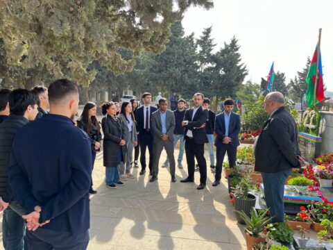 BDU-nun şəhid məzunu Elşən Salayevin məzarı ziyarət olunub