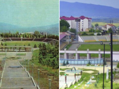 Xankəndi şəhər stadionunda bərpa işləri aparılır – FOTO