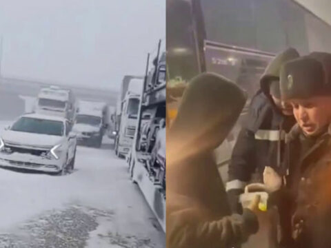 Qazaxıstanda üç mindən çox insan tıxacda qalıb