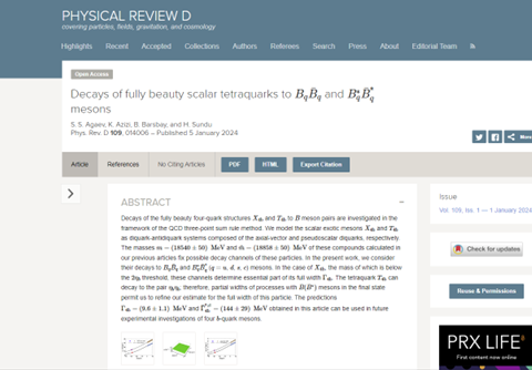 BDU-nun aliminin araşdırması impakt faktorlu jurnalda dərc olunub