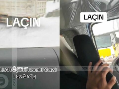 Laçında iki yük maşını toqquşdu