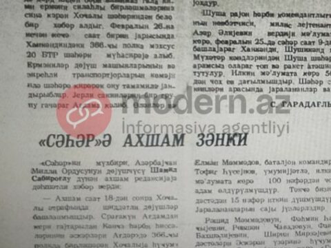 Xocalı barədə ilk xəbəri onlar vermişdilər