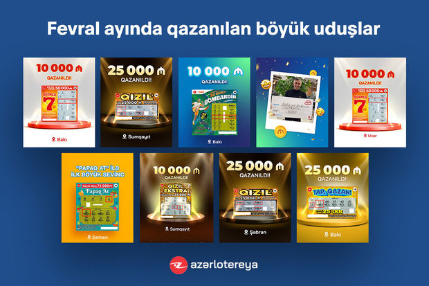 “Azərlotereya” fevralda 14 böyük uduş qazandırıb “Azərlotereya” fevralda 14 böyük uduş qazandırıb