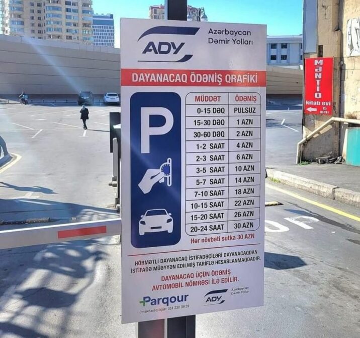 Vağzalın qarşısında parkinq – Qiymətlər AÇIQLANDI