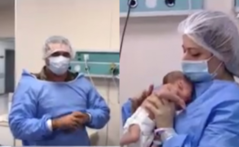 Cəbhədə döyüşən hərbçimiz üçəm atası oldu