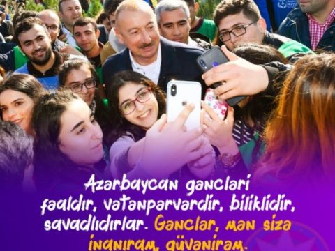 İlham Əliyev Gənclər Günü ilə bağlı paylaşım etdi