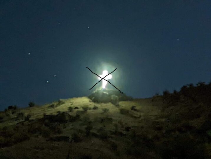 Laçın şəhərindəki neon işıqlı erməni xaçı da söküldü…-FOTOLAR