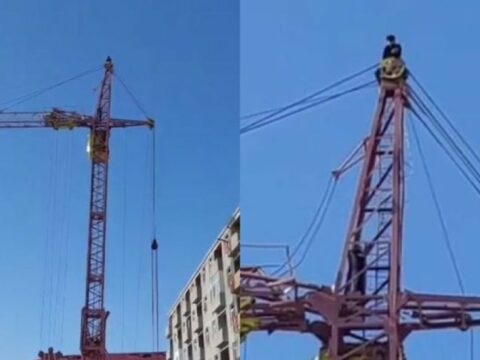 Krana çıxan 23 yaşlı oğlan 7 saat sonra İNTİHAR EDİB