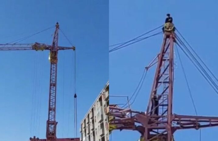 Krana çıxan 23 yaşlı oğlan 7 saat sonra İNTİHAR EDİB