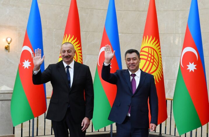 İlham Əliyevin Bişkekdə rəsmi qarşılanma mərasimi oldu