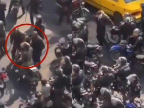 İran xüsusi təyinatlılarından küçədə qadına qarşı cinsi zorakılıq