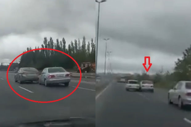 Bakı-Sumqayıt yolunda “yol terroru”: Maşınları vuraraq yoluna davam edən sürücü qəza törətdi