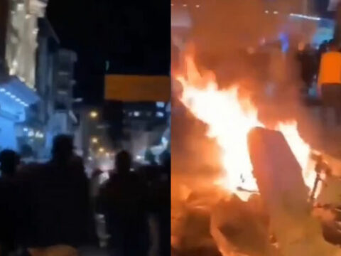 İranın Astara şəhərində etirazçılar repressiv qüvvələri meydandan qovdular