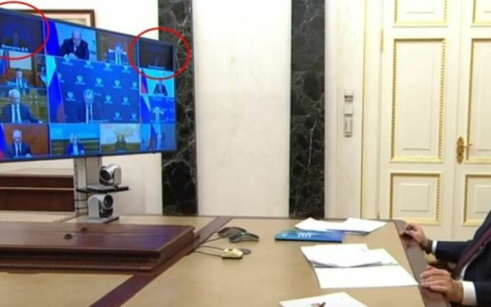 Putin nazirlərlə qaranlıqda müşavirə keçirdi…-VİDEO