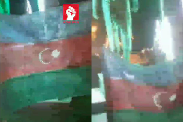 Güney Azərbaycanda Zəfər Günü bayrağımız dalğalandırıldı