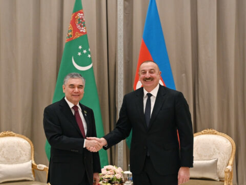 İlham Əliyev Qurbanqulu Berdiməhəmmədovla görüşdü