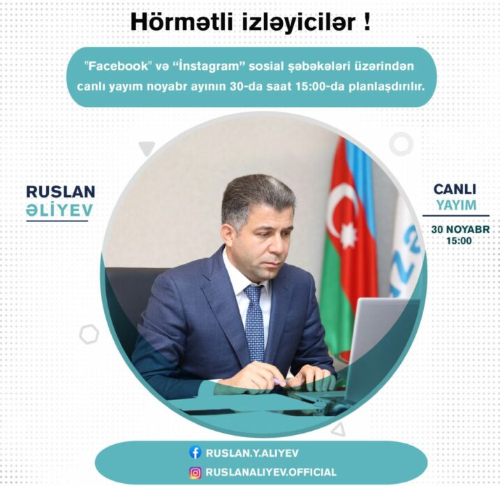 “Azəriqaz” İstehsalat Birliyinin baş direktorunun növbəti canlı yayımı planlaşdırılır
