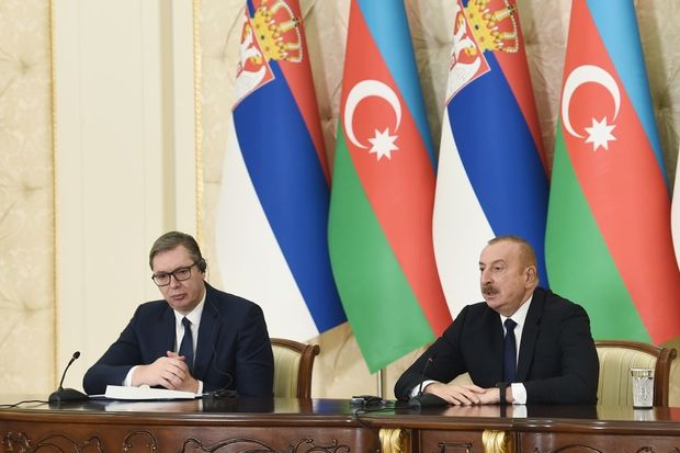 Azərbaycan və Serbiya Prezidentləri mətbuata bəyanatlarla çıxış etdilər