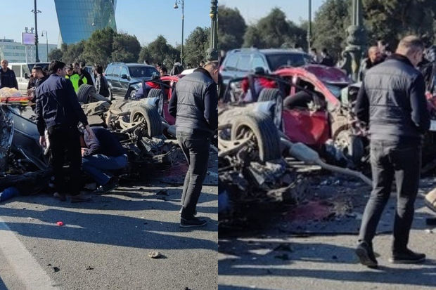 Bakıda “Prius” ağır qəzaya uğradı: Ölənlər və yaralanan var