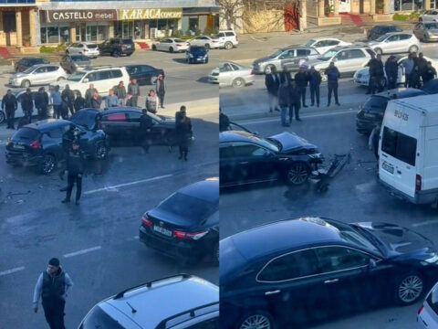 Bakıda zəncirvari qəza – 3 maşın toqquşdu 