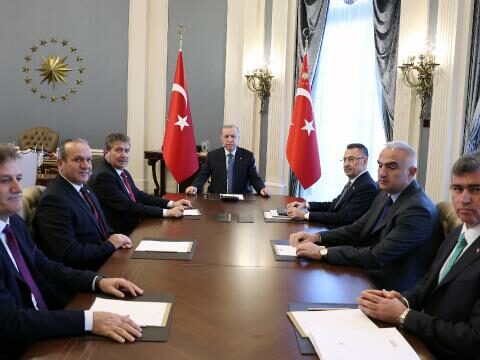 Ərdoğan Şimali Kiprin baş naziri ilə görüşdü