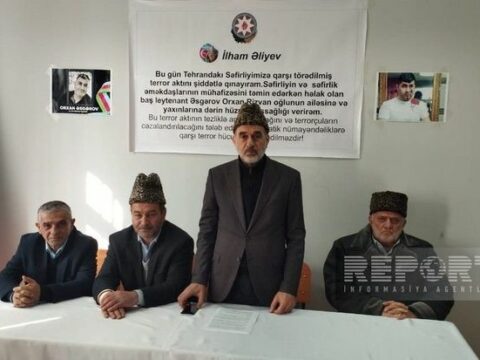 Bir qrup din xadimi İrandakı səfirliyimizdə törədilmiş terror aktı ilə bağlı etiraz bəyanatı qəbul edib