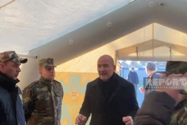 Süleyman Soylu FHN-in Mobil səhra hospitalına gedib